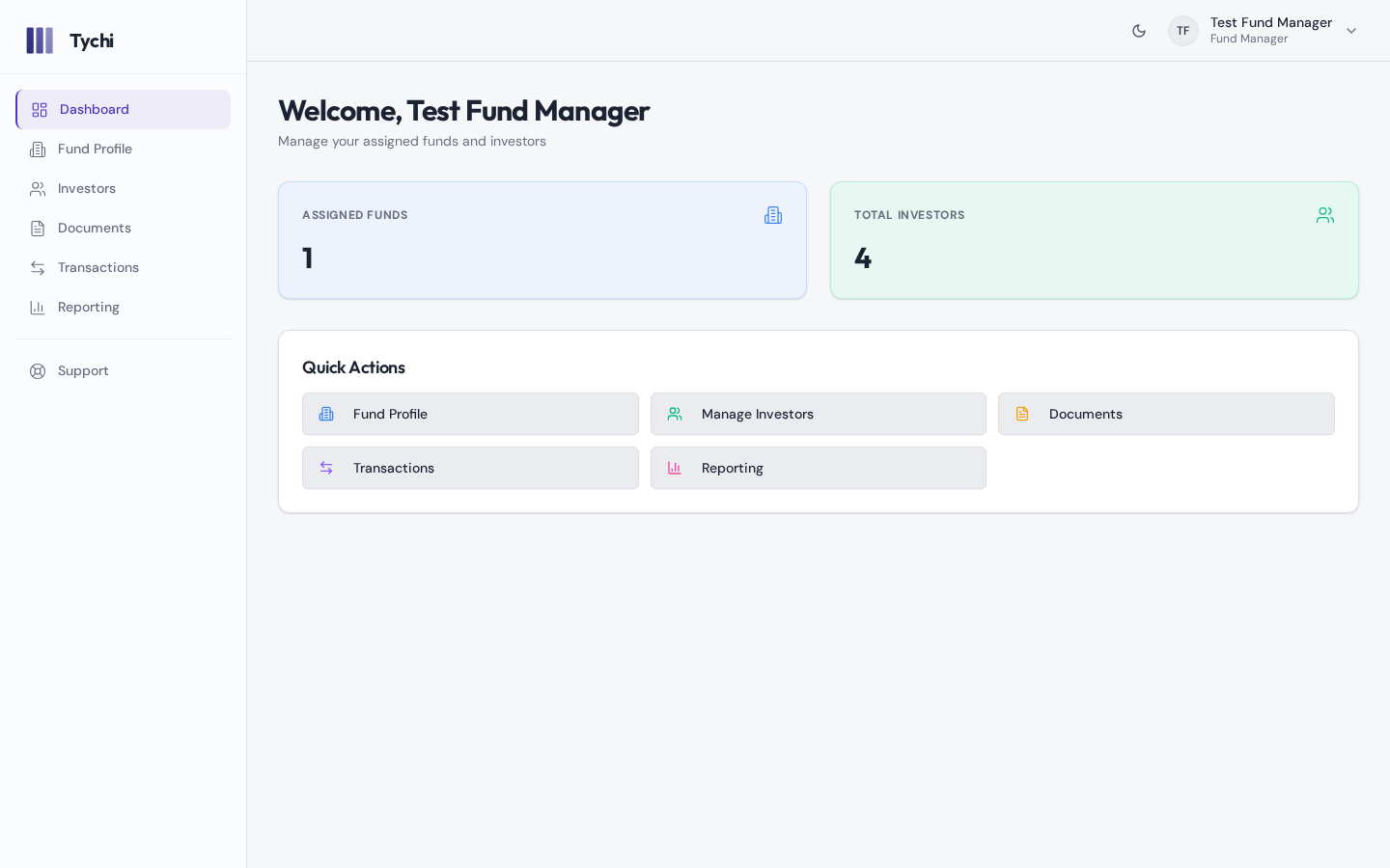 Tychi Portal - Fund Manager Dashboard